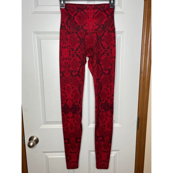Lululemon Wunder Under Size 4 Leggings Ziggy Snake Red Tide Cranberry - Picture 2 of 9